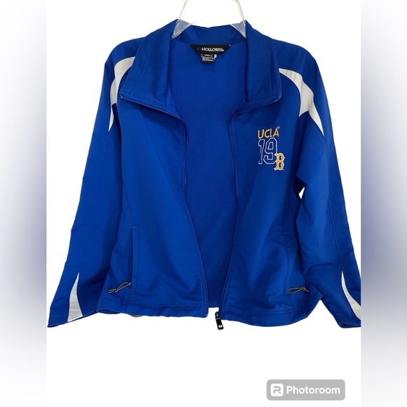 UCLA Bruins Track Jacket 19 Medium Women Holloway Full Zip Pockets Blue Yellow - Picture 6 of 12